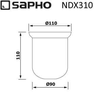 Запасная чаша для ёршика Sapho X-Round стекло матовое NDX310